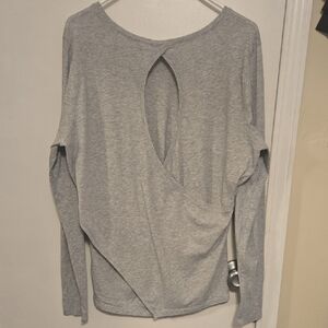 Victoria Sport Gray Women's Top Open Back Cut Out